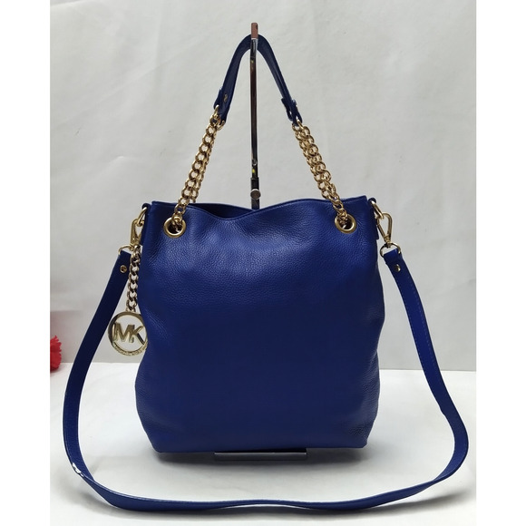 Michael Kors Blue Leather Chain Strap Crossbody Shoulder Bag - Picture 1 of 16